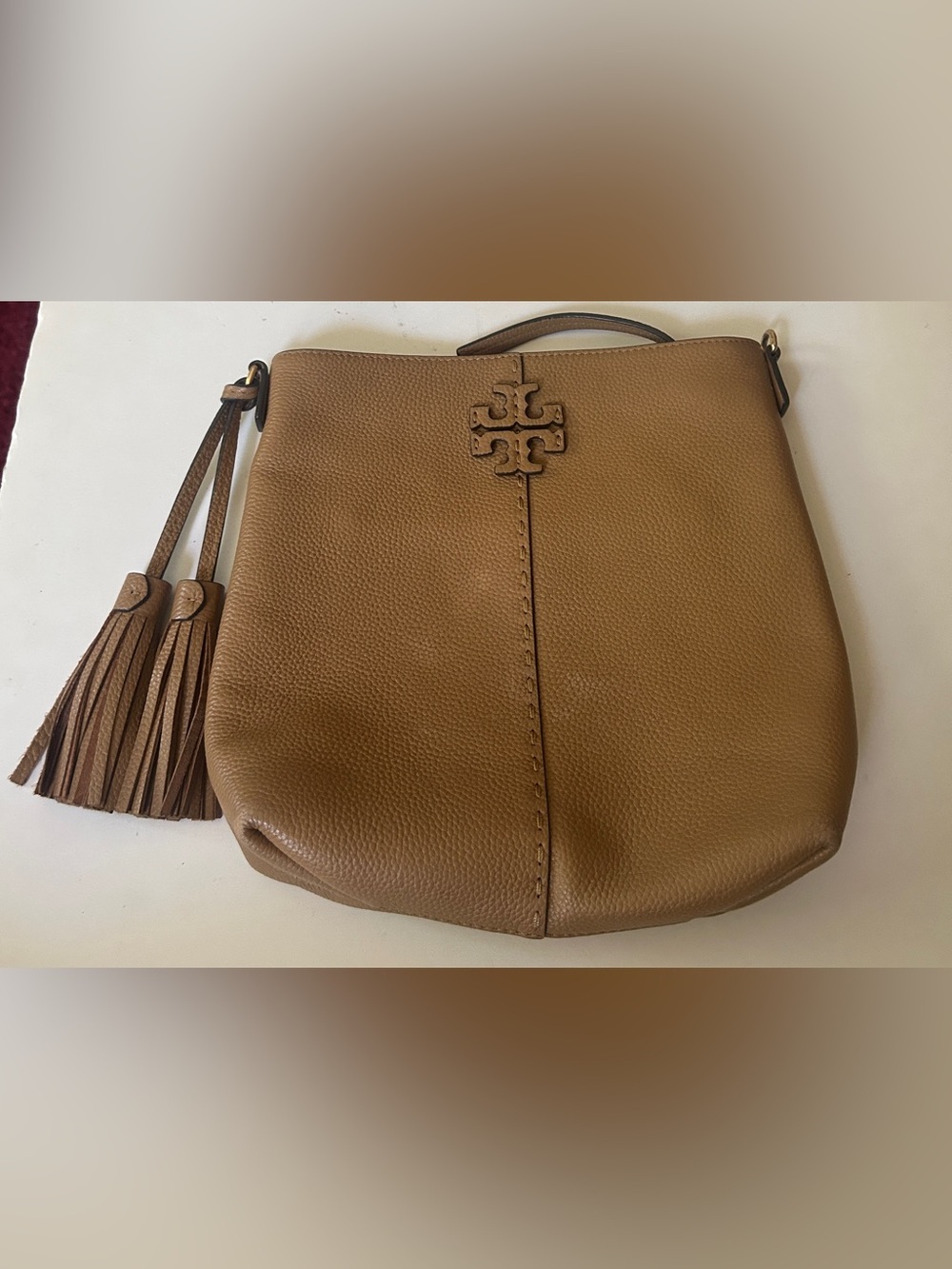 Tory Burch pebbled leather McGraw swingpack crossbody bag